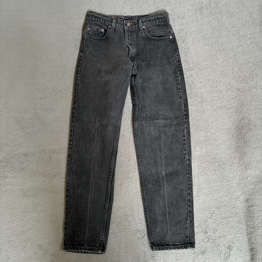 Levis 550 Faded Black Denim Button Fly Tapered Leg Fit Jeans Men's Size 33x32